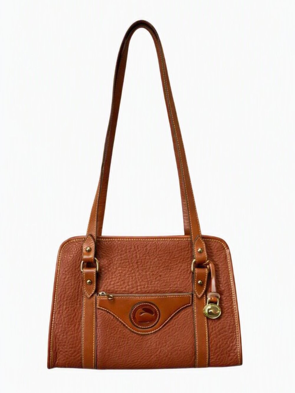 Dooney & Bourke All Weather Leather Rich Tan Shoulder Handbag Vintage